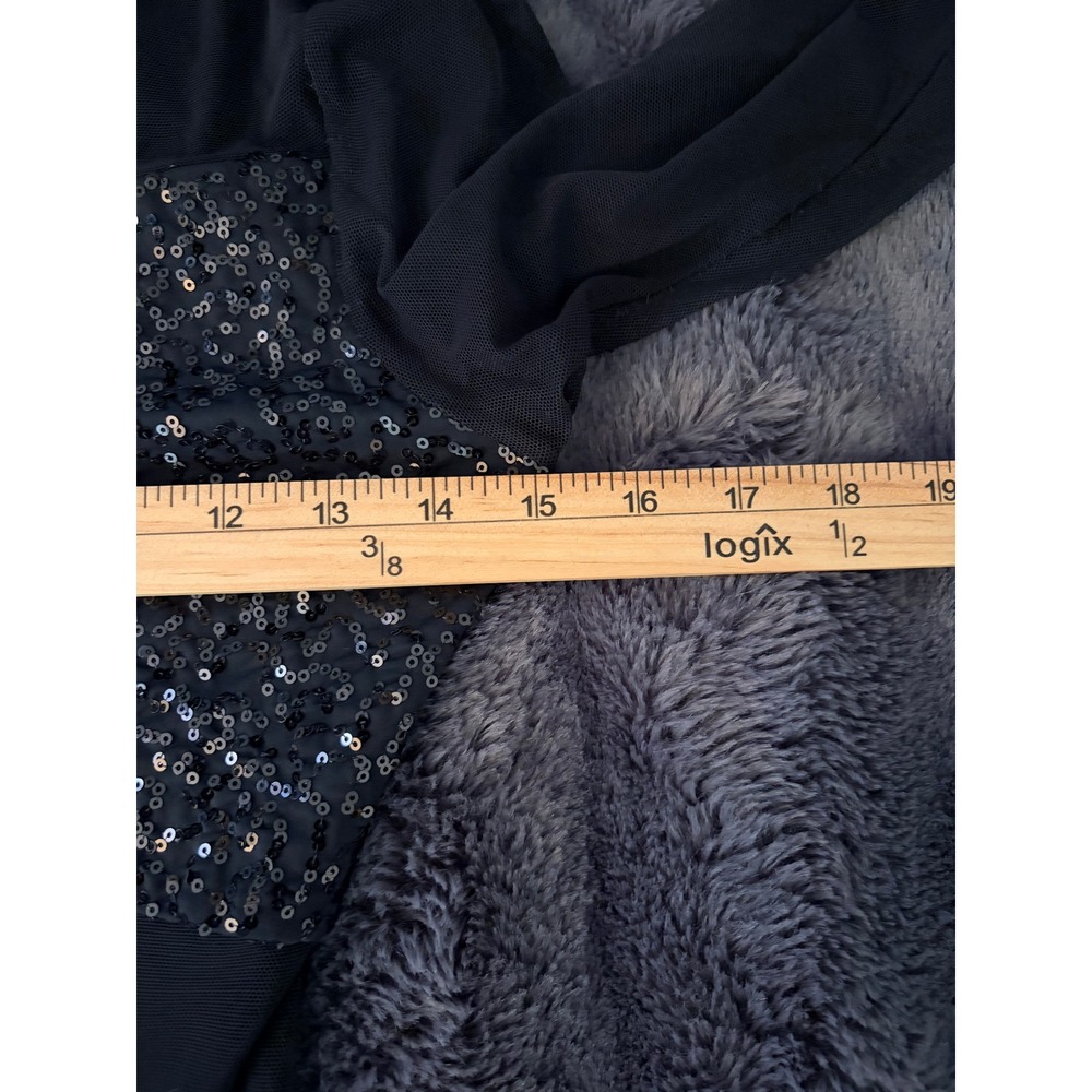 Alexandra Collection Sequin Romper Small Black Mesh Long Sleeve Dance Concert - Picture 7 of 11